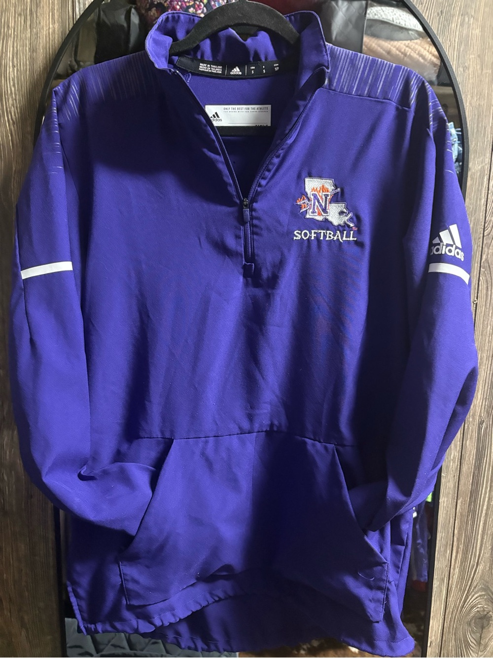 Adidas Purple Softball Quarter-Zip Hoodie